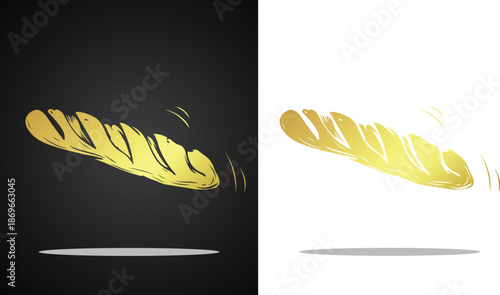 Beautiful and cool golden sponge cake bread vector logo image for various design purposes and so on with transparent, black and white background