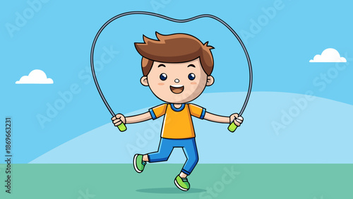Vector illustration of a boy who plays sports, runs