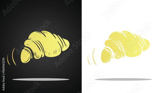 Beautiful and cool golden sponge cake bread vector logo image for various design purposes and so on with transparent, black and white background