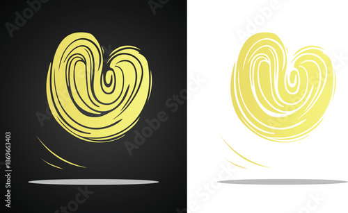 Beautiful and cool golden sponge cake bread vector logo image for various design purposes and so on with transparent, black and white background