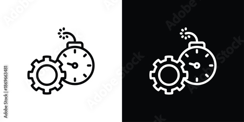 Deadline Icon Sheet Black And White