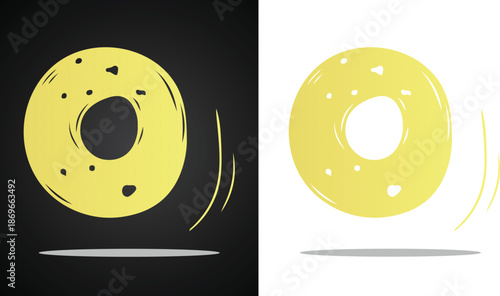 Beautiful and cool golden sponge cake bread vector logo image for various design purposes and so on with transparent, black and white background