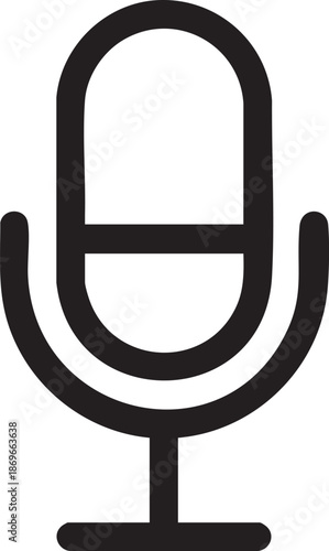 Microphone Icon Illustration for Audio, Podcast, Voice Recording and Broadcasting