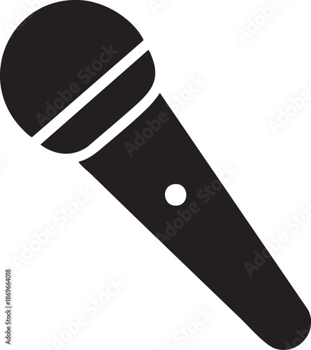 Microphone Icon Illustration for Audio, Podcast, Voice Recording and Broadcasting
