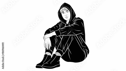 young woman in a red dress