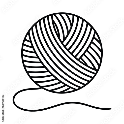 A ball of yarn with thread unwinding from it