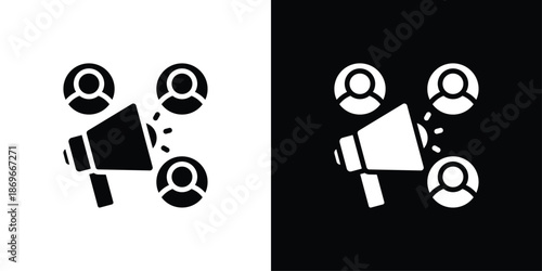 Public Relation Icon Sheet Black And White
