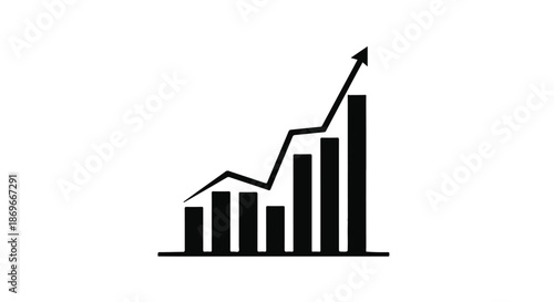business graph on white background