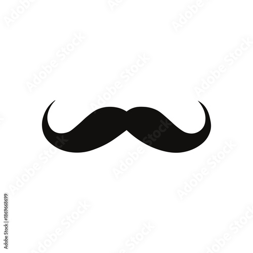 A classic black handlebar mustache on a clean white background
