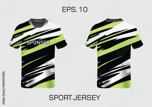 Customizable Sport Jersey Design with Bold Graphics and Bright Colors