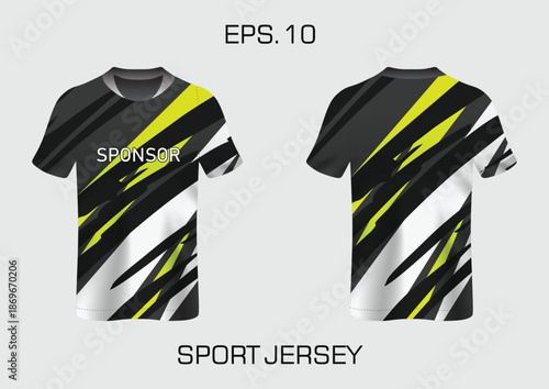 Dynamic Sport Jersey Mockup with Bold Design and Sponsor Branding for Team Apparel