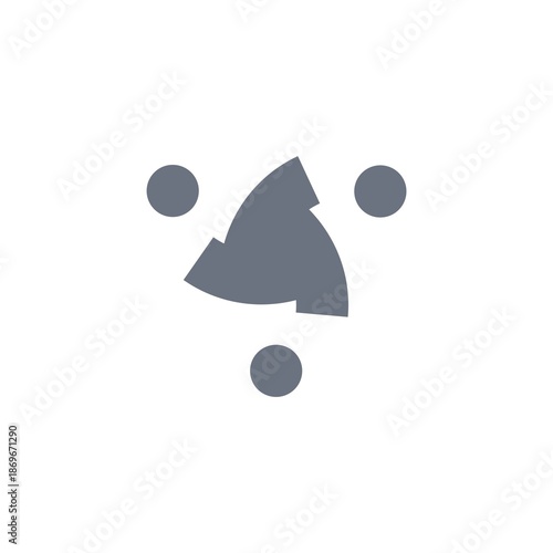 Abstract Gray Triangle and Dots Logo
