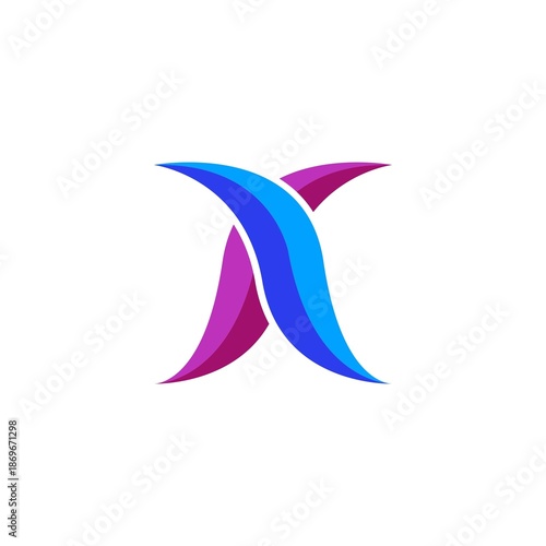 Dynamic Gradient X Letter Logo