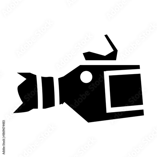 A black silhouette representing a professional-grade cinema or broadcast camera.
