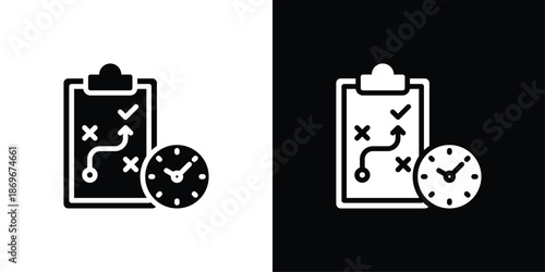 Planning Icon Sheet Black And White