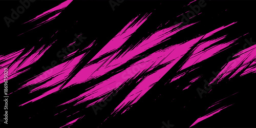 Abstract dynamic pink grunge brush arts. Grunge pink in black background. Texture pink grunge sport design.