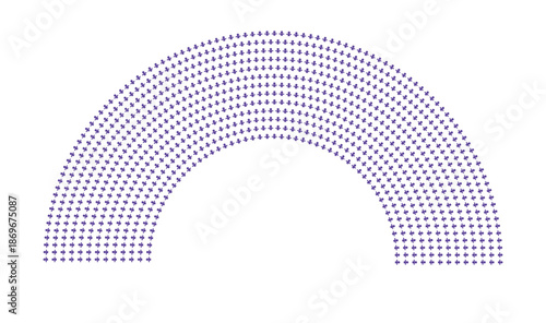 Hemicycle 1000 seats - 14 rows