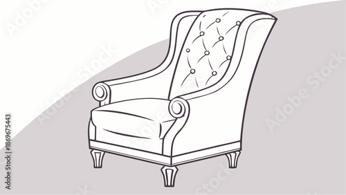 Elegant tufted armchair in modern living room setting