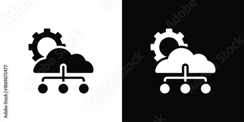 Cloud Computing Icon Sheet Black And White