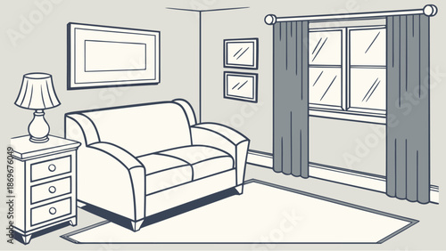 Cozy living room interior with modern furniture and decor