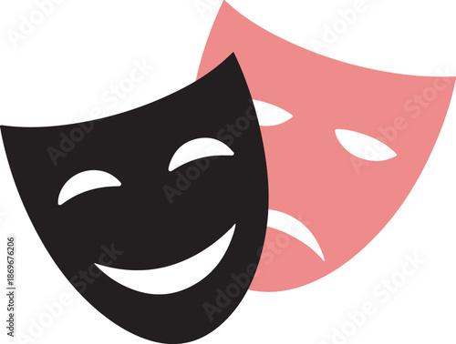 Premium Theater Masks Vector Illustration .