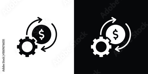 Cash Flow Icon Sheet Black And White