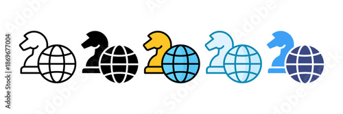 Global Strategy Icon Set Multiple Style Collection