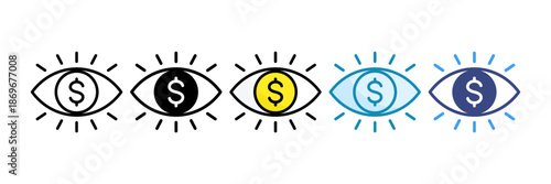 Business Vision Icon Set Multiple Style Collection