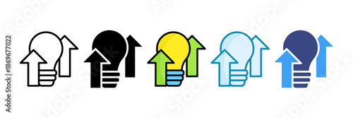 Innovation Growth Icon Set Multiple Style Collection