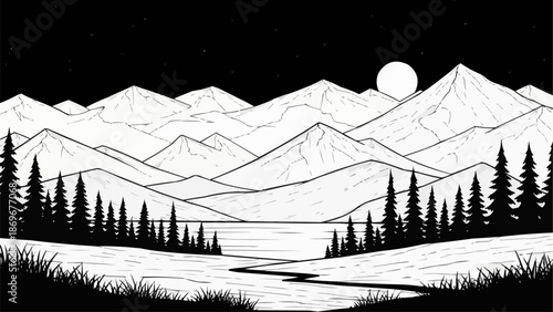 vector illustration of forest landscape