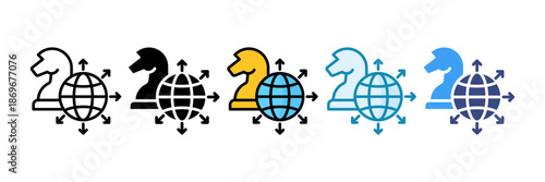 Expansion Strategy Icon Set Multiple Style Collection