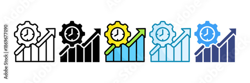 Growth Progress Icon Set Multiple Style Collection