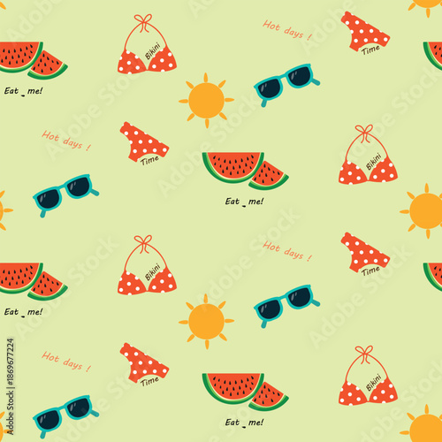 A cute pattern of summer elements.