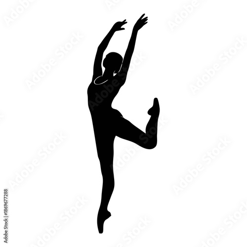 Vector of Ballerina Black Silhouette