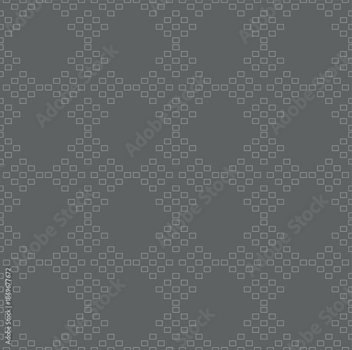 Seamless two-color geometric pattern in Moroccan oriental style lattice