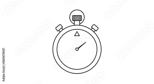 Stopwatch illustration viewed from directly above on a clean white background