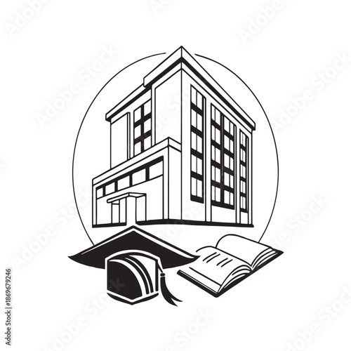 illustration vector institution icon on white background