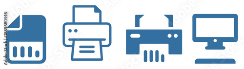 paper shredder line icon set