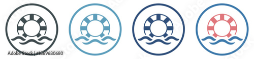 lifesaver floating ocean icon vector