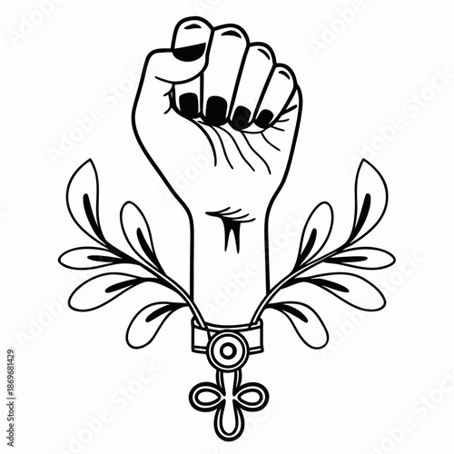 hand drawn vector illustration of an abstract flower