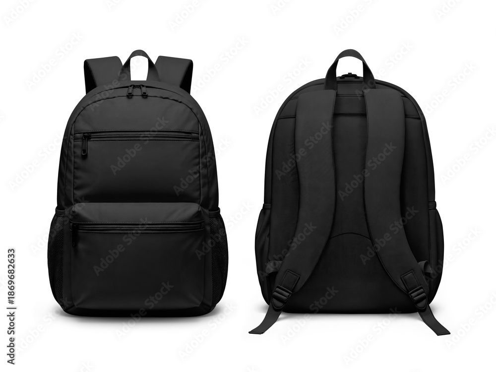 Fototapeta premium An image of a Black Backpacks isolated on a white background