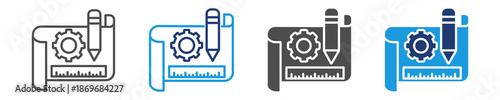 industrial design icon set multiple style