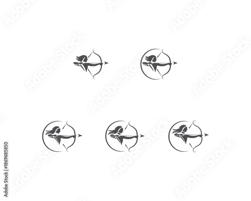 Centaur Archer, mythology creature, Sagitarius Zodiac Sign vector logo icon, fast arch logo from fast archer woman centaur vector for logo, sign, emblem or symbol graphic design vector illustration.
