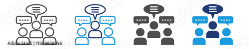 discussion icon set multiple style
