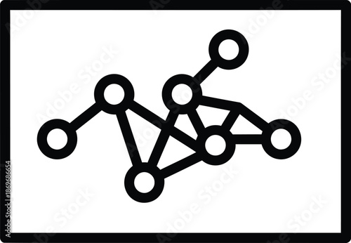 A simple black and white illustration of a network diagram in a rectangular box