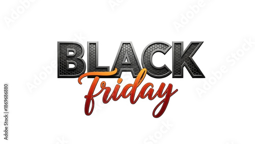 Bold black friday sale announcement with striking typography and color contrast