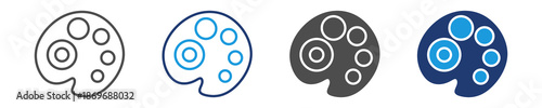 color palette icon set multiple style