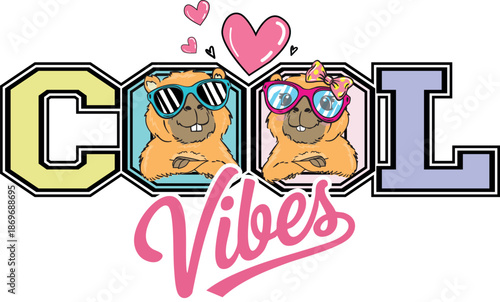 bright lovely print with capybara. Typography slogan  for t-shirts.  for greeting card, t shirt printing and embroidery, Graphic tee and printed tee. Girlish print