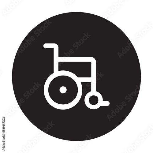 Illustration vector graphic of a Wheelchair accessibility Icon | Circle Line icon