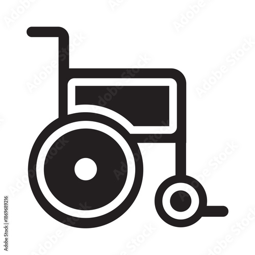 Illustration vector graphic of a Wheelchair accessibility Icon | Glyph icon